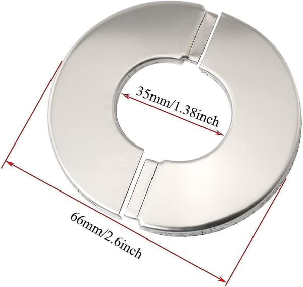 2 st Rostfritt Stål Rund Rosett Väggmonterad Vattenrörsskydd Tillbehör För 28mm Diameter