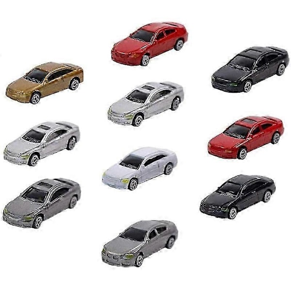 10 Pakker 1/87 Mini Modelbil Malede Bilmodeller Bygge Toglandskab Bygge Toglayout Sæt Mod