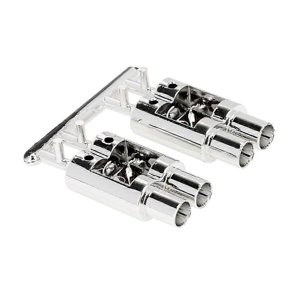 Dubbel-utlopp Avgasrör Rör för 1/10 Rc Bil Off Road Buggy Traxxas Hpi Dekorationsdelar (haoyi)