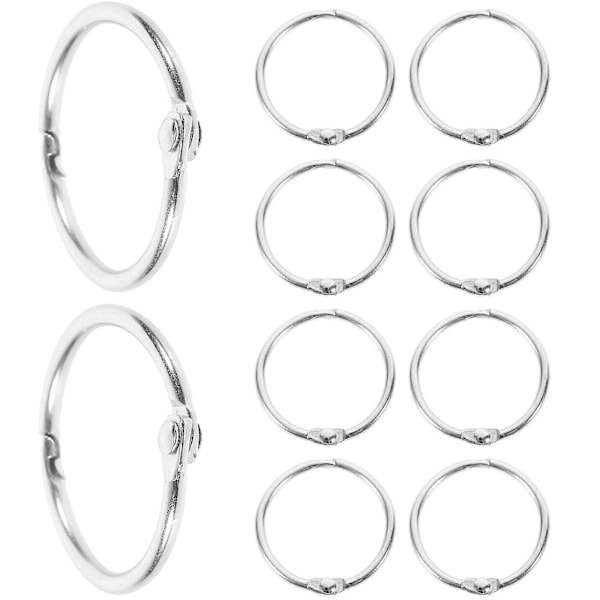 20 stk. Bogringe Snap Metal Løsblad Ring DIY Notesblok Ring til Indekskort
