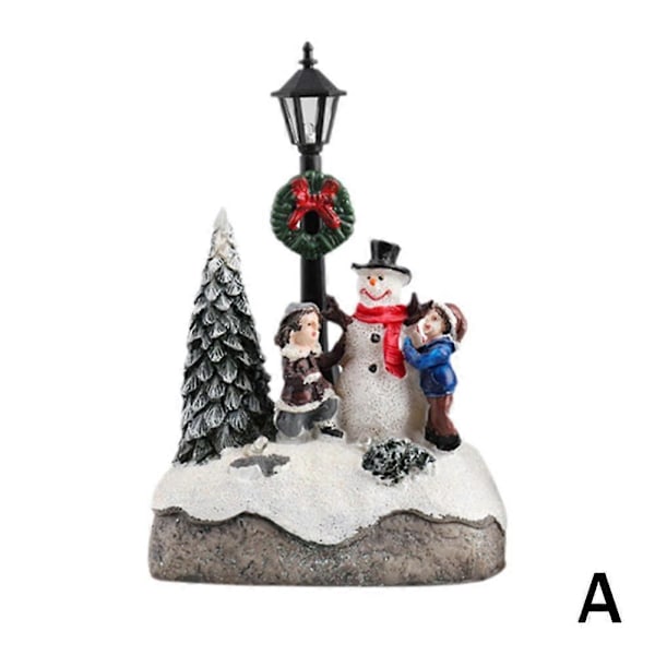 Julbelysning Mini Dekoration Resin Dockhus Mikro Landskap Ornament