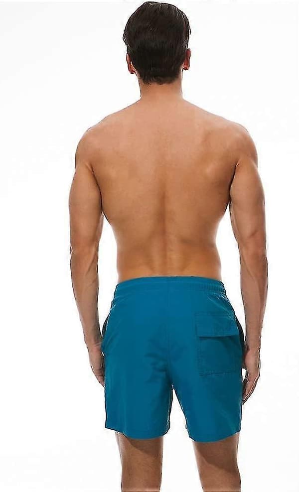 Snabbtorkande badbyxor för män med meshfoder, strandshorts med fickor