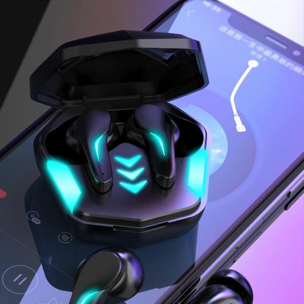 Profesjonelt spillheadset Bluetooth-kompatible øretelefoner med ladeetui