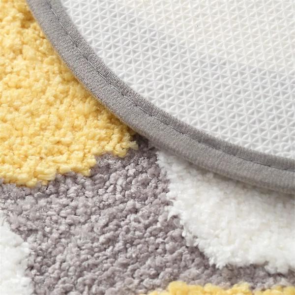 Tflycqbath matta söt matta halkfri för badrum, absorberande, extra mjuk, bedårande design, 18" X 26", Pebble