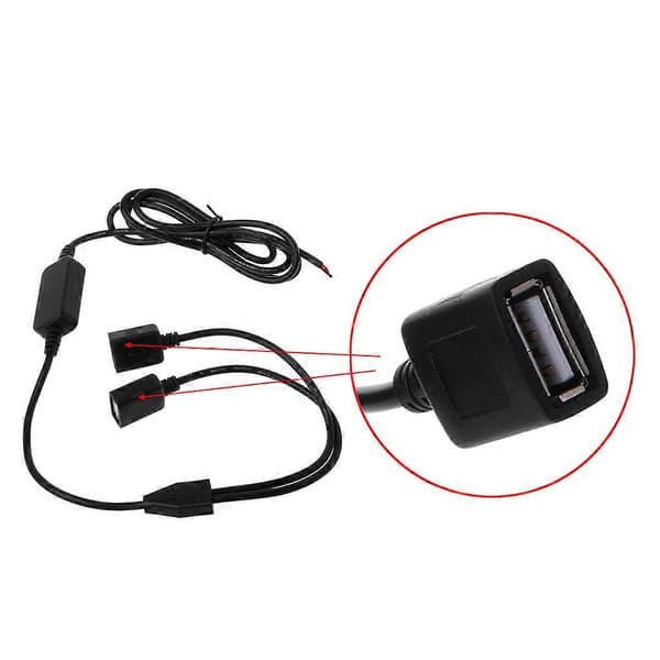 Billader Dobbel USB Hunnplugg 12V til 5V 3A for DC til for DC Strømforsyning Conv