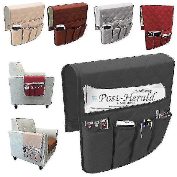 Sofa Armlæns Caddy Organizer Fjernbetjeningsholder Sofa Stol Bord Skab Opbevaringspladsbesparende Tasker - God kvalitet