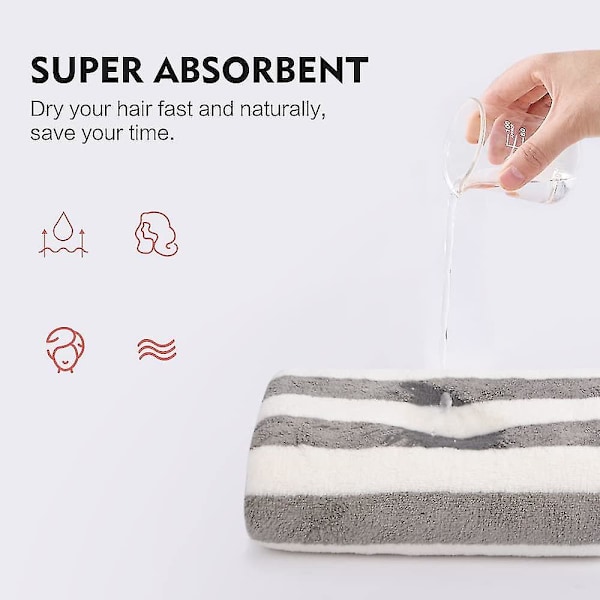 Mikrofiber Hårhandduk Wrap Superabsorberande Hårhandduk För Vått Hår Mjuk Och Lätt Hårtorkhandduk 3-pack