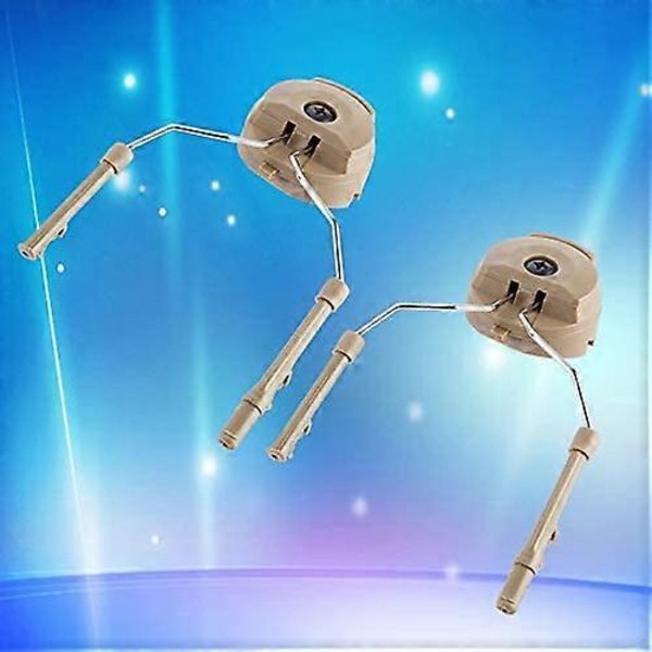 Hjälmskenadapter 2st Plast+Stål Hjälm Arc Skena Upphängning Headset Stöd För Peltor Comtac I och Comtac II (Färg : Tan)