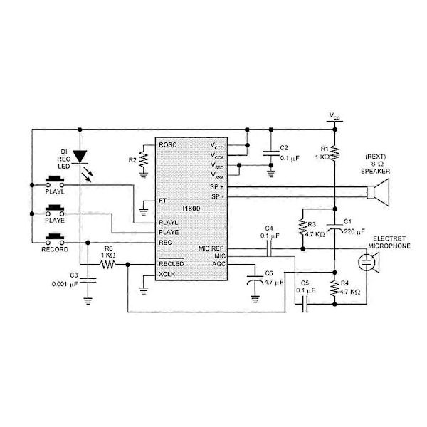 DIY Elektronisk Sæt Stemmeoptagelse IC Modul Mini Digital Chip Optager Musik Ca