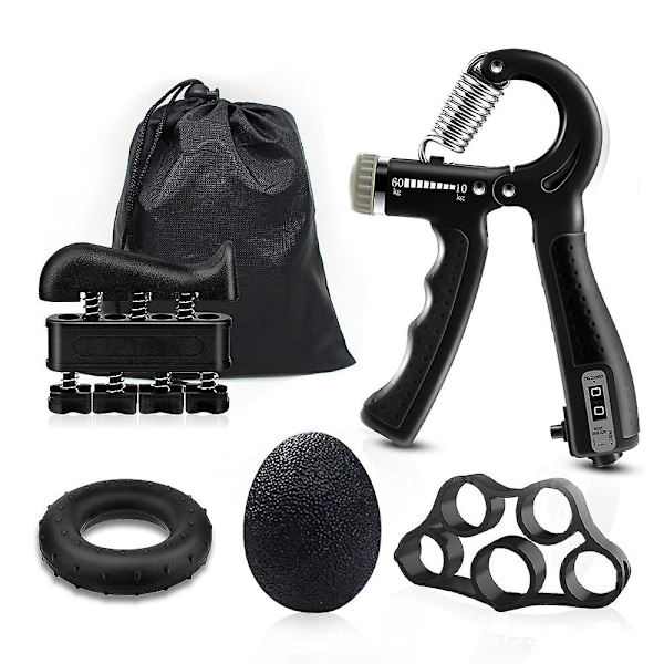 Handgreppstränare, Räknande Underarmsträningskit (6-pack), Justerbar Handgreppstränare, Greppring, Fingertöjare, Fingerövning