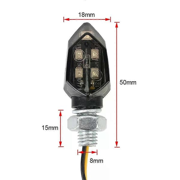 Mini Motorcykel LED Blinklys Amber Blinker LED Indikatorlys 2 stk