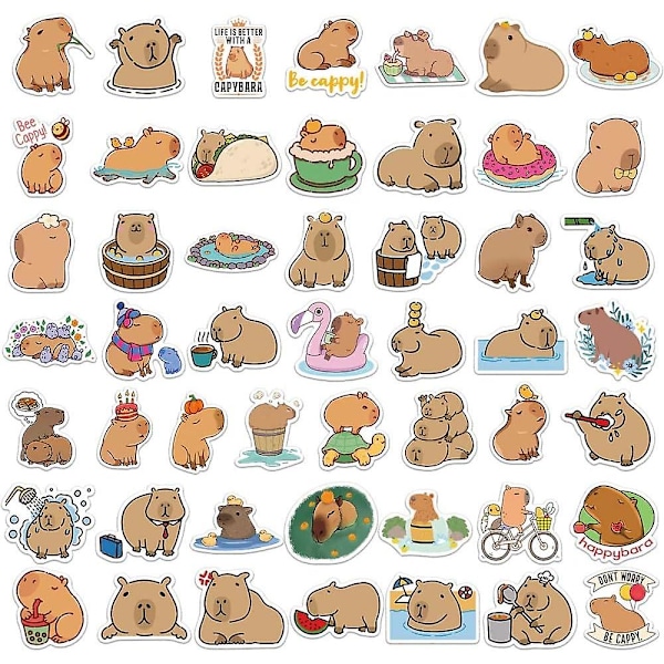 50 kpl Sarjakuva Kapybara DIY Vedenpitävät Irrotettavat Graffititarrat Reppu Scrapbooking Kannettava Tietokone Koriste Tarrat