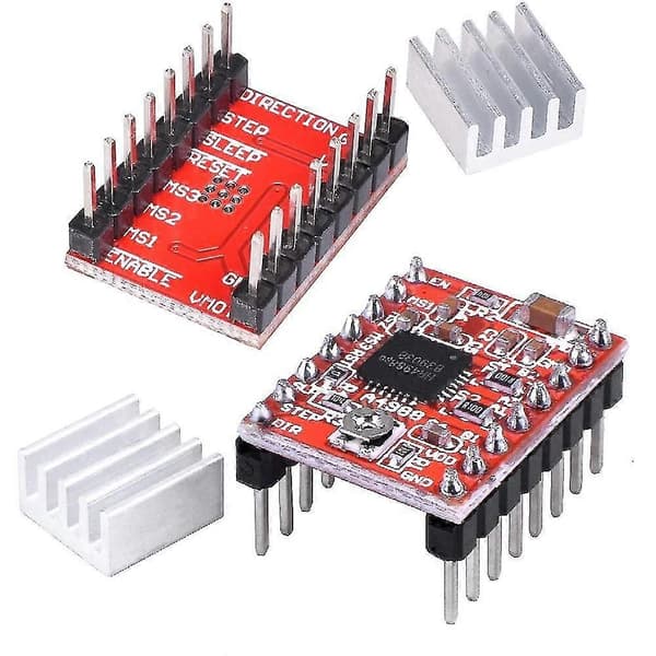 A4988 Stepperimoottoriohjainmoduuli + Jäähdytyslevy 3D-tulostimeen Reprap