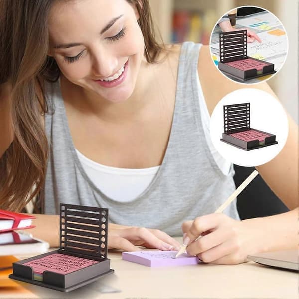Post-it-hållare med schablon, Post-it-dispenser kompatibel med Post-it-lappar Grey
