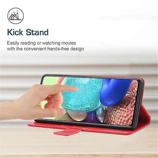 Kompatibelt för ZTE Blade L9 Anti-fingeravtryck Y-formade Linjer Präglat Handrem Magnetiskt PU Läder Ställ Telefonskal med Plånbok Red