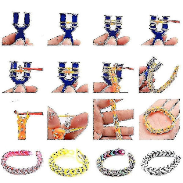 Gummiband Påfyllningskit Armbandstillverkningskit Med 1500 Färgglada Band I 23 Färger