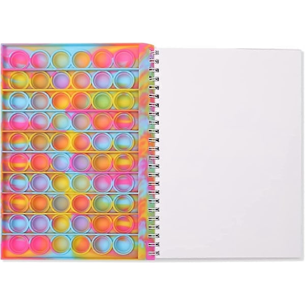 Pop Anteckningsbok, Pop Bubble Fidget Anteckningsbok Pop Fidget Leksaker Anteckningsbok för att Lindra Stress, Silikon Bubblor Anti-Ångest Fidget Perfekt för Vuxna. (Tie dye)