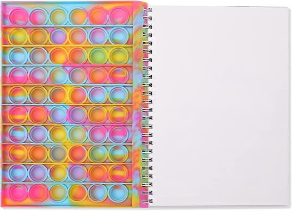 Pop Notesbog, Pop Bubble Fidget Notesbog Pop Fidget Legetøj Notesbog til at lindre stress, Silikone Bobler Anti-Angst Fidget Perfekt til voksne. (Tie dye)