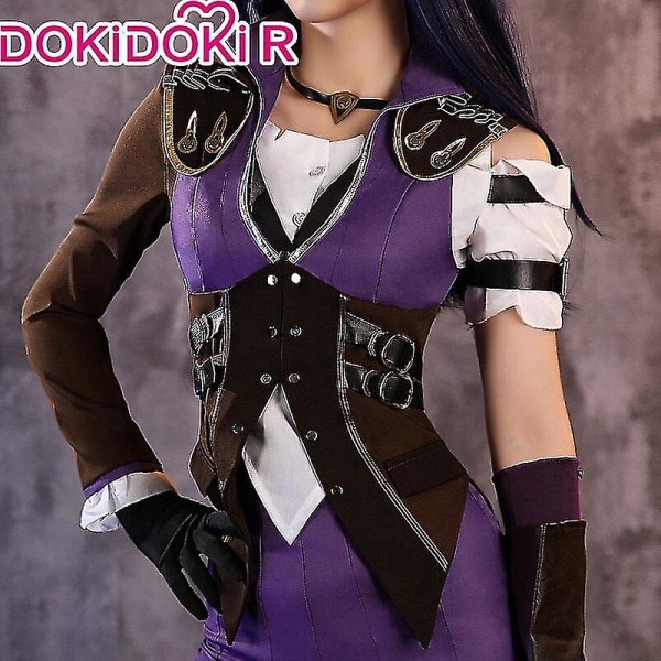 Nopea toimitus Ennakkomyynti Dokidoki-r League Of Legends -peli Cosplay Caitlyn Cosplay -asu Arcane Lol League Of Legends -peli Cosplay Caitlyn Costume XL