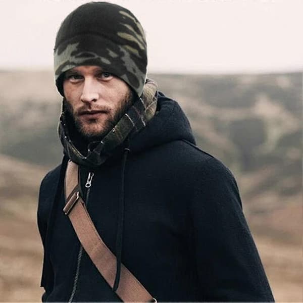 Herr, Dam Camo Kamouflage Mössa Vinter Varm Termisk Fleecefodrad Skidmössa A