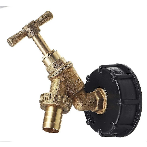 MYAMIA Vanntankadapter 1/2 Tomme S60X6 IBC Kranuttak Erstatningsventil Kobling for Hagevannkobling