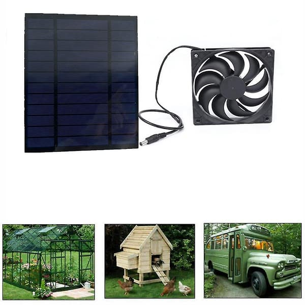 20w 12v Solpanel Luftudsugning Mini Ventilator Solcelledrevet Ventilator til Hundehus Hønsehus Gre