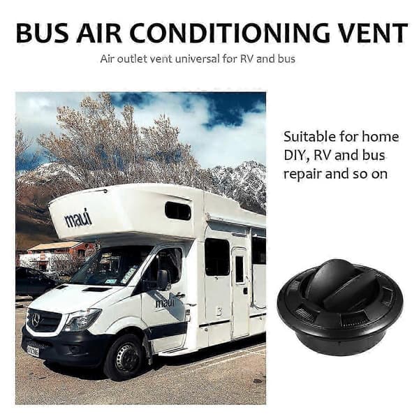 Rund Luftkondisjoneringsventil Utløpsventilasjon for RV Buss Bil med Grill