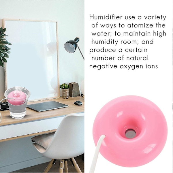 Rosa munk luftfuktare USB kontor skrivbord mini luftfuktare bärbar luftrenare Rosa