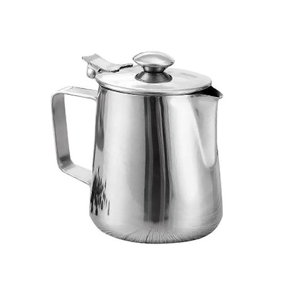 Rustfri Stål Kaffekande Craft Latte Mælkeskumningskande med Låg 350ml