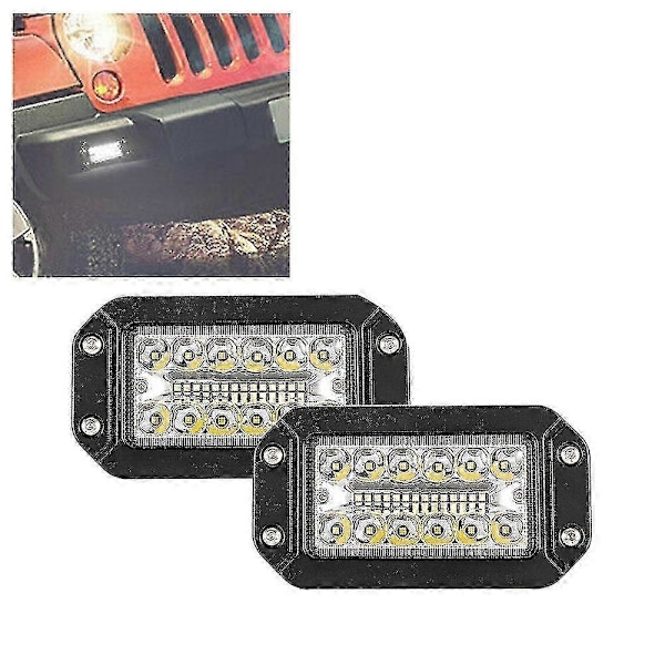 2 stk. 12V 6 tommer planmonteret arbejdslys 26 LED super lysstærk spotlight bilforlygter