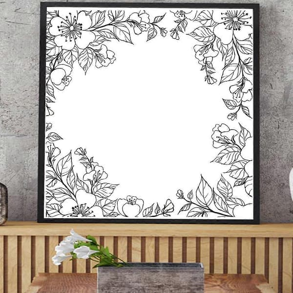 Blomster Silikon Klar Stempel Blomsterramme Bakgrunn Transparent Seglstempel