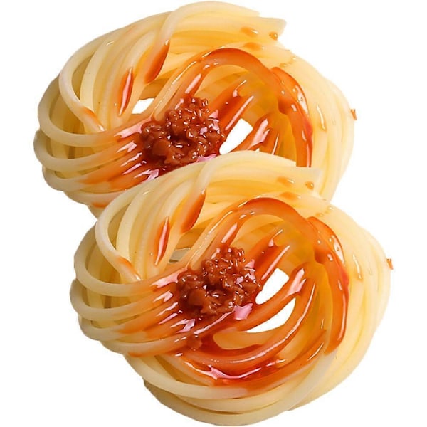 2 stk. Simulerede nudler Spaghetti Falsk mad Pasta Model til restaurant køkkenindretning