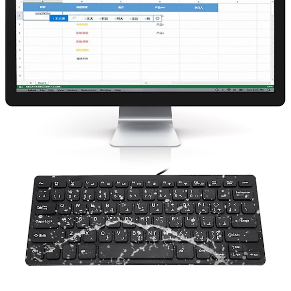 Kablet Mini Bærbart Arabisk Tastatur USB-interface til Stationær Computer Ultratynd 78 Taster