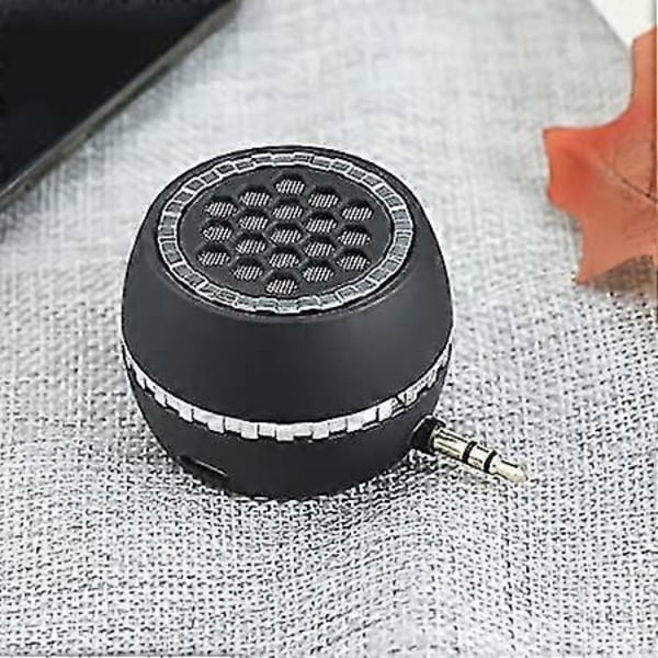 Zk-bærbar højttaler, mini telefonhøjttaler med 3,5 mm aux-lydstik (sort)
