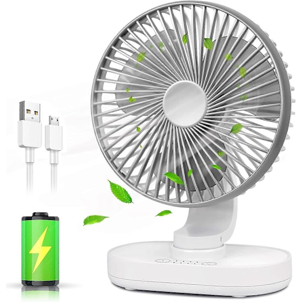 Pieni Oskilloiva Pöytätuuletin 9\" Kannettava Pöytätuuletin Ladattava USB-akku Virtalähteenä Hiljainen Henkilökohtainen Tuuletin Kaksinkertainen Säädettävä Kulma Työpöydän Ilmankiertotuuletin w