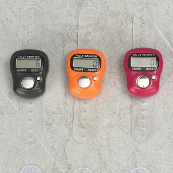 LED Digital nummer tæller Tally Counter Håndholdt Strikke Række Tæller Klikker
