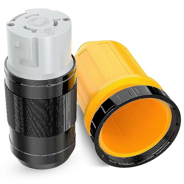 50AMP RV Strømkabel Twist Lock Plugg med Boot Låsedeksel 125/250V Hunn Låsende Landstrøm Erstatningsinntak