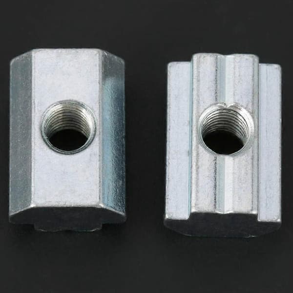 20 st Standard Glidmutter Galvaniserat Kolstål T Glidmutter för Aluminiumprofiltillbehör (T Mutter Typ 40 M6) ZeGoods