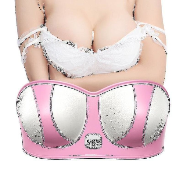 Electric Chest Enlarge Massager Breast Enhancer Booster Heating Breast Stimulator Pink Plug in