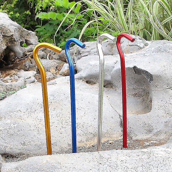 Blå 4 stk. Udendørs Camping Vandreture Legering Pløkker Tilbehør CUL