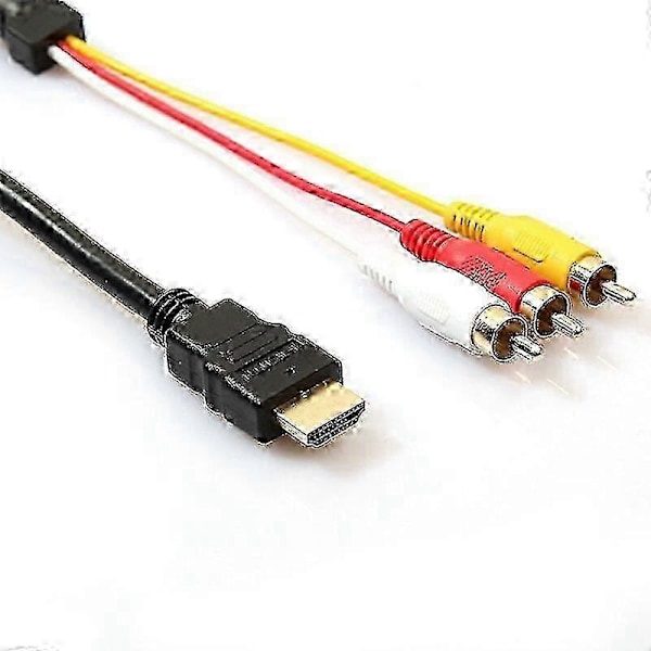 HDMI til RCA Video Audio Kabel - 1,5 m, Understøtter HD-afspiller til TV-tilslutning JR2025032600349 Edition d