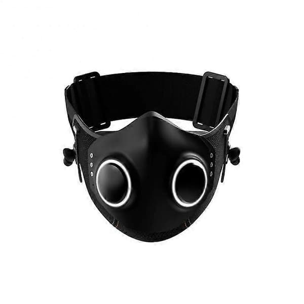 Højteknologisk Steampunk Maske Dobbeltventil LED Lysende Maske Bluetooth-kompatibelt Headset