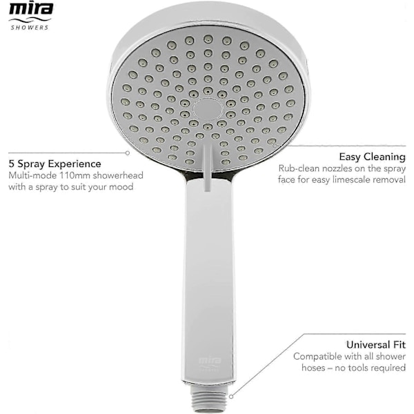 Mira Showers Citrus Duschhuvud 5 Spraylägen 110mm Krom