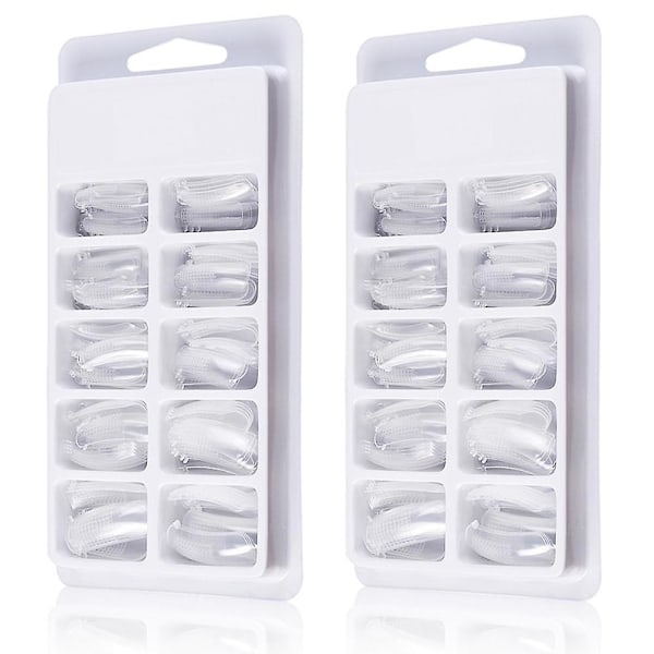 Nagelförlängningsformar Tips Klar Polygel Akryl Nagelstencil UV Gel DIY Polering Manikyrverktyg