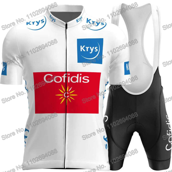 Cofidis Team 2023 Ranska TDF Pyöräilypaita Miesten Set Pyöräilyvaatteet Kesä Maantie Kilpapyöräilypaita Puku MTB Polkupyörän ruokalappu shortsit 14 L