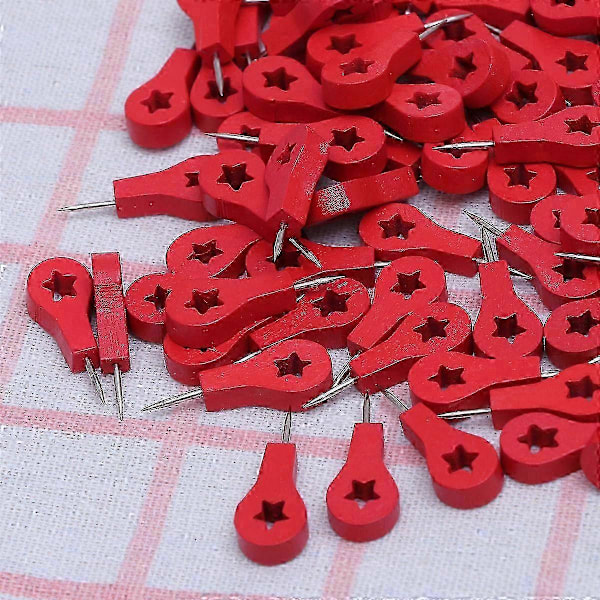 100 stk. Globles Tegnestift Træ Fastgørelse Pushpin Pushpin Træ Hjem Pushpin Kontor Tegnestift