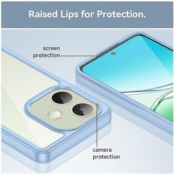 Kompatibelt Skal för Oppo A5 Pro 4G (Global) / 5G (Global) / A5 Energy 5G (Kina) TPU + Akryl Skyddande Transparent Mobilskal Blue