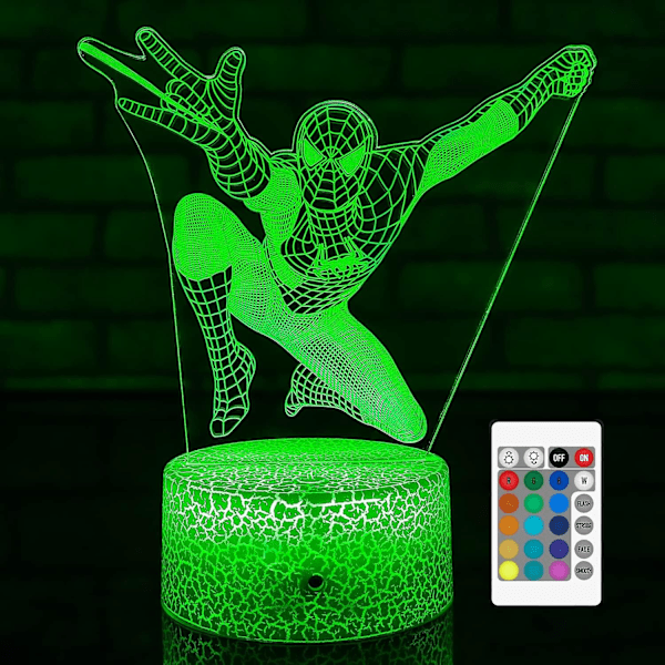 Yooei Nattlampa för Barn Coola Presenter 3D Illusion Lampa med 16 Färger som Ändras med Fjärrkontroll Barnsänglampa Leksaker för 3 4 5 6 7 8 År Gamla Pojkar