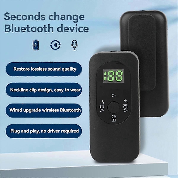 5.1 Bluetooth Receiver Adapter Lavalier Bluetooth Receiver til Hovedtelefoner Højttalere Bil Hjem Stereoanlæg