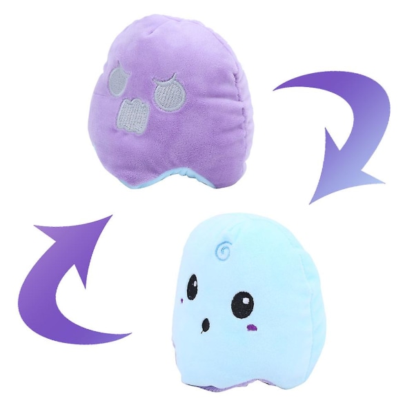 3,9 tuuman käännettävä pehmolelu kaksipuolinen käännettävä pehmeä pehmo Halloween-nukkelelut lapsille Purple Blue